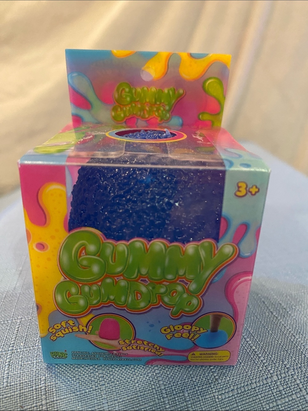 Blue gummy gumdrop mini squishy